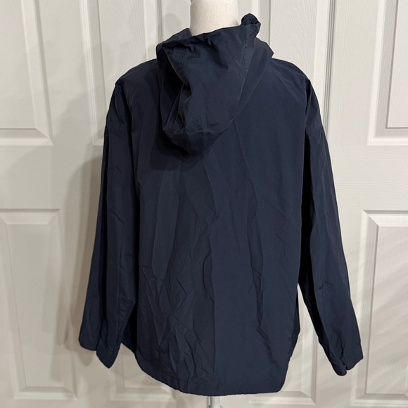 Eileen Fisher Jacket Navy Nylon Cotton Hood Relax Lagenlook Classic Minimal P/S - Picture 12 of 12